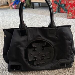 Tory Burch Black Nylon Tote with Logo